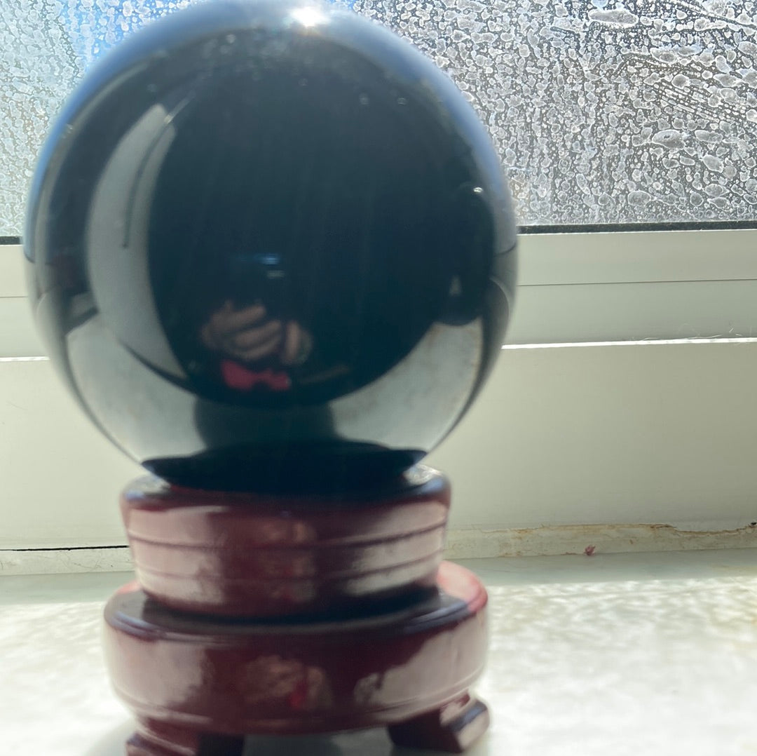 Big Black Obsidian sphere